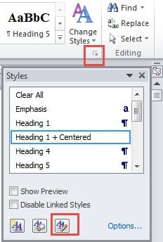 Click "Manage Styles" Button