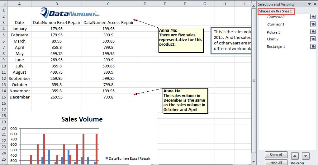 Shape in Selection Pane