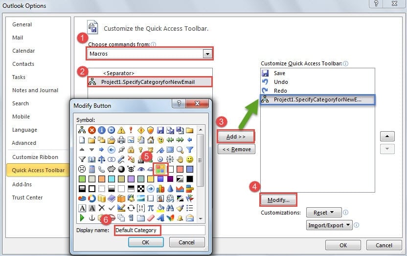 Add the Macro to Quick Access Toolbar