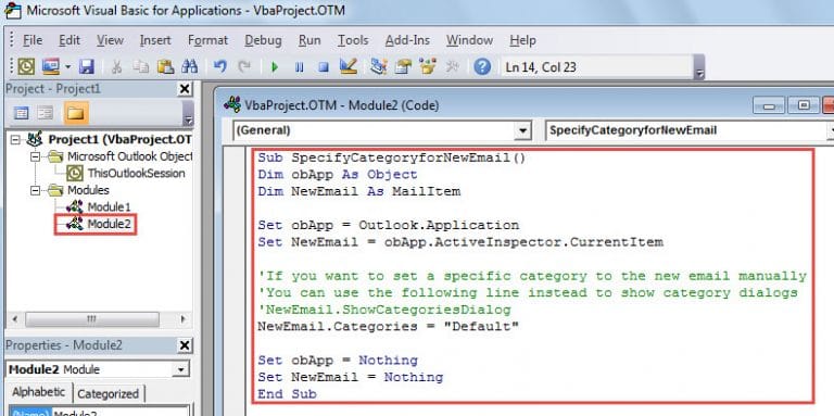 2 Ways to Quickly Set the Category for a New Outlook Message
