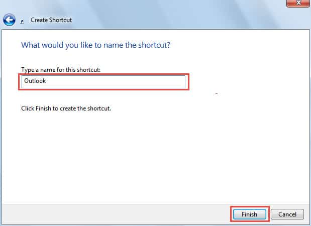 Create a Desktop Shortcut for Outlook