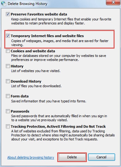 Delete Temporary Internet Files