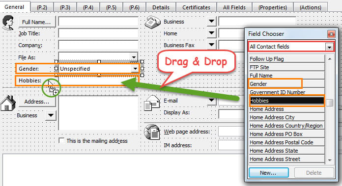 Drag and Drop to Add New Fields