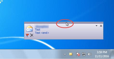 Drag the New Mail Alert to Anywhere