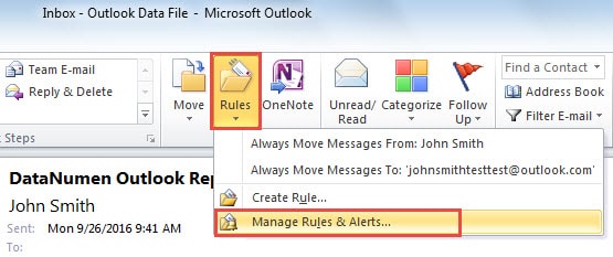 Manage Rules & Alerts