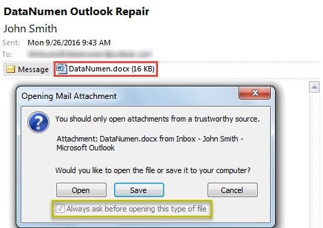 outlook attachment greyed out