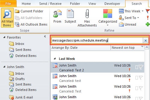 Search Query for Meeting Related Emails