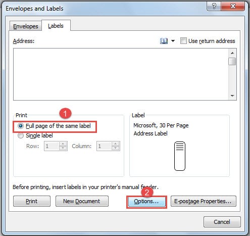 how to make labels in microsoft word