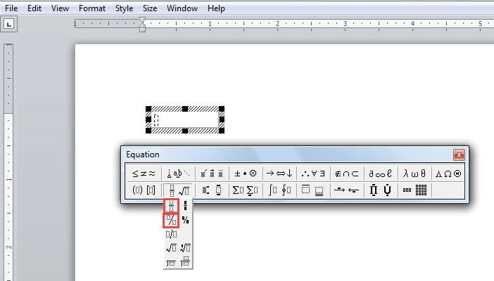 Choose "Stacked Fraction" or "Skewed Fraction" Template