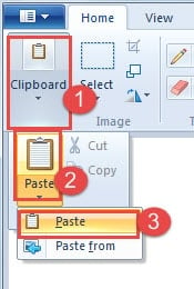 Click "Clipboard" ->Click "Paste" ->Click "Paste" again