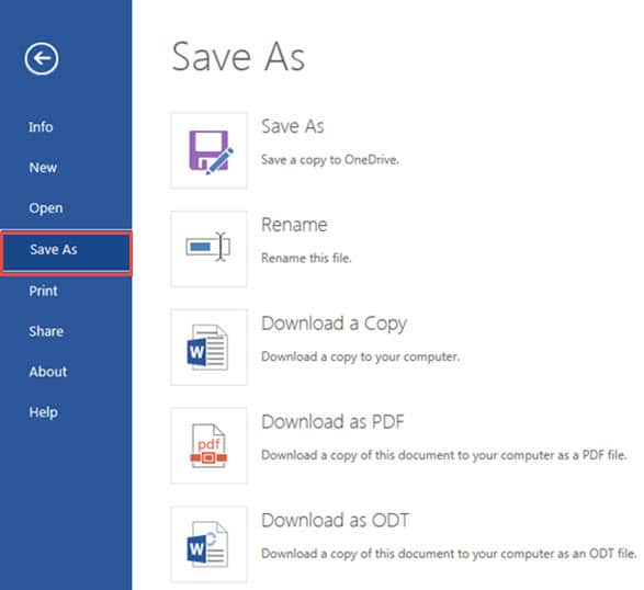 Click "File" ->Click "Save As" -> Choose a Saving Way