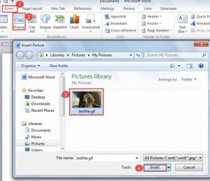 アニメーション GIF を Word 文書に挿入する方法