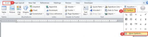 insert a circle with x word mac