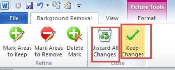 Click "Keep Changes" in "Close" Group
