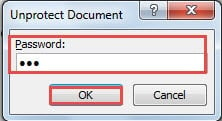 Enter Password ->Click "OK"
