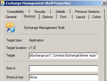 Exchange Management Shell Properties