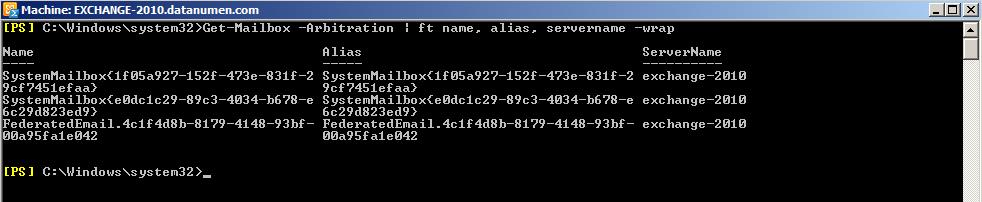 Getting The Arbitration Mailboxes In Exchange 2010