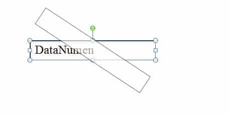 Put Cursor on the Green Handle ->Click ->Hold on to Rotate any Degrees in any Direction