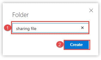 Type Folder Name -> Click "Create"