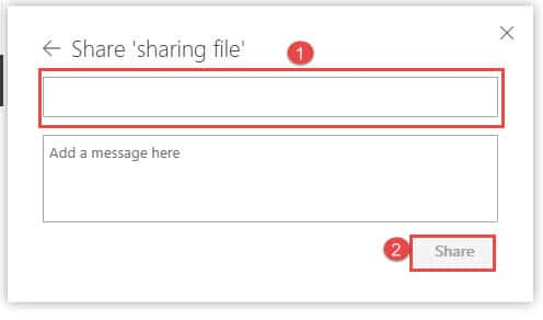 Type the Email Address of the Other Person -> Click "Share" Button