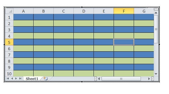 A Colored Excel Sheet
