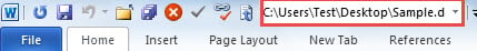 Adding "Document Location" to "Quick Access Toolbar"