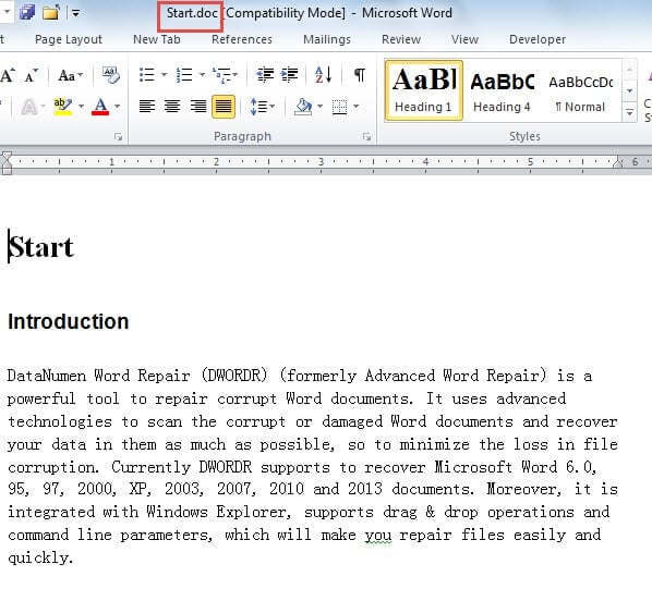 An Example of Splitting File