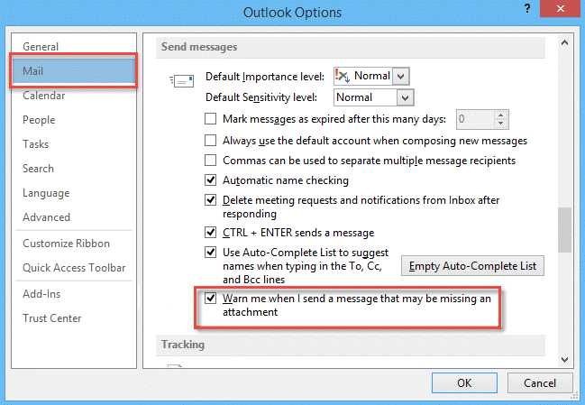 Auto Warn You If No Attachments in Outlook 2013