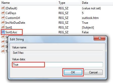 Change Sort1Asc Value Data