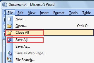 "Close All" and "Save All" Options