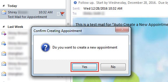 Confirm Creating Appointment