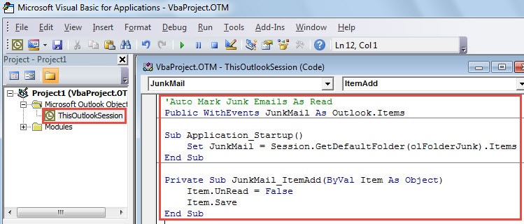 Copy and Paste the VBA Codes