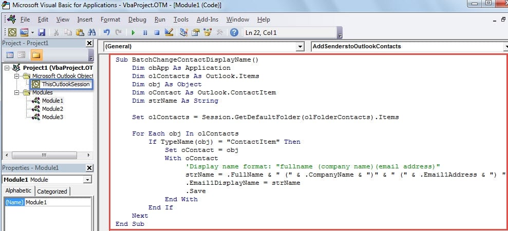 Copy the VBA Codes into a New Module