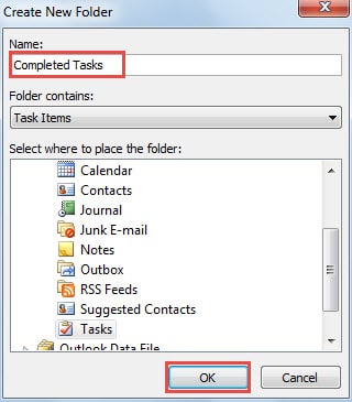 Create New Task Folder