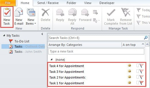 Create Several New Tasks