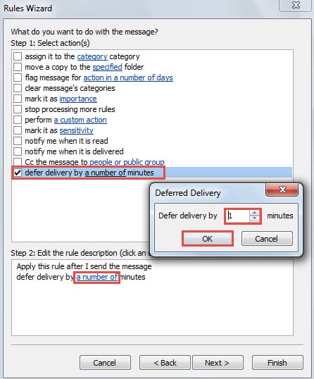 Defer Delivery via Rule