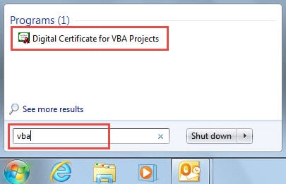 Digital Certificates for VBA Projects