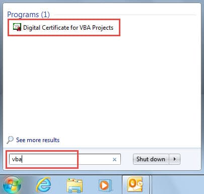 Digital Certificates for VBA Projects