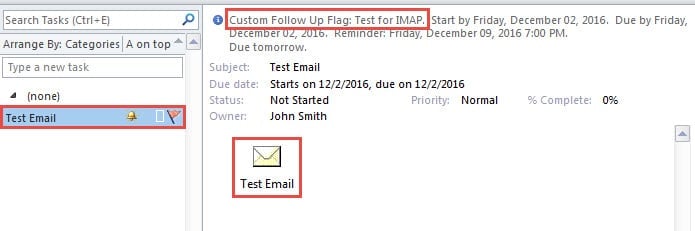 Flagged Task with Email as Attachment