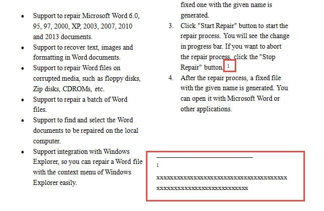 Footnote Contents Set in Columns