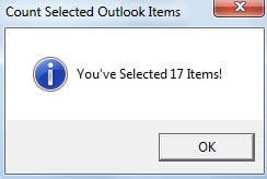 MsgBox: Count the Selected Items via VBA Codes