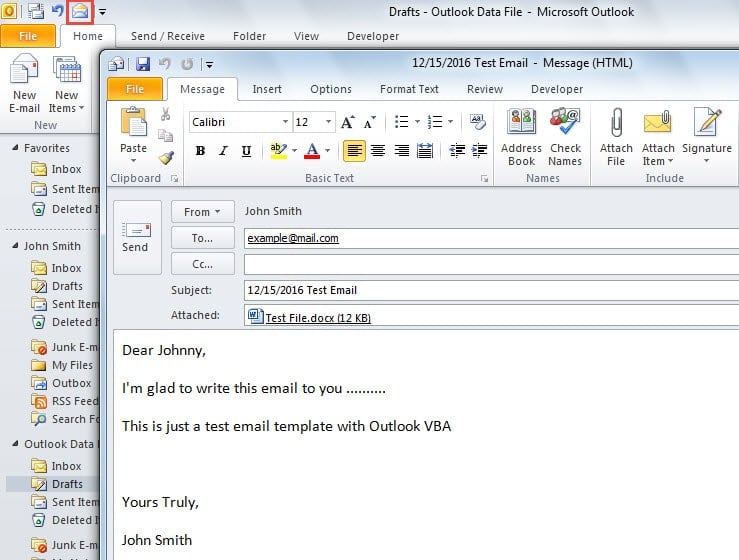 New Mail from a Template by Outlook VBA