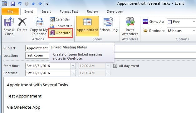 2 Methods to Link Tasks with an Appointment in Outlook ...