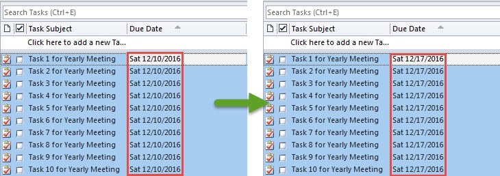 Quickly Change the Tasks'Due Dates