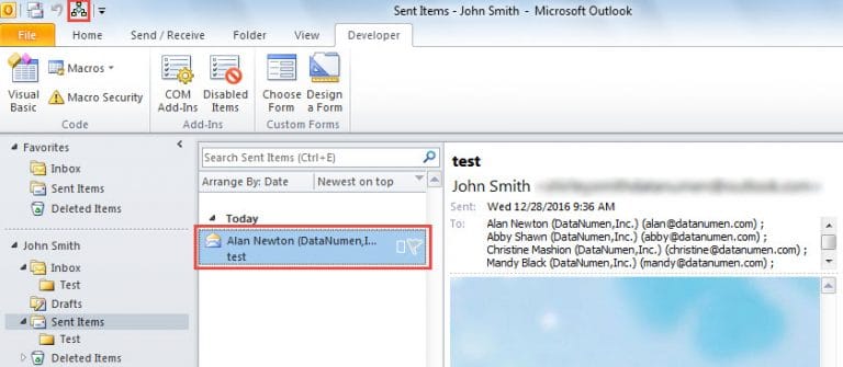 email recipient list outlook
