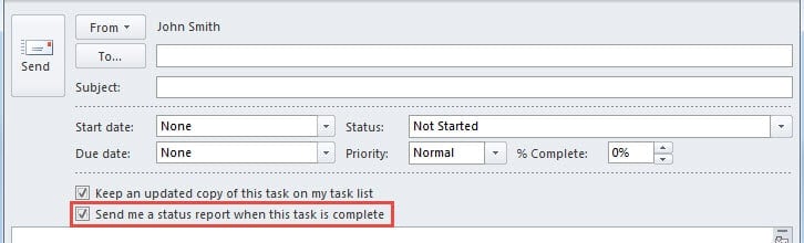 Require a Task Status Report