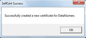 Successfully Create a Certificate