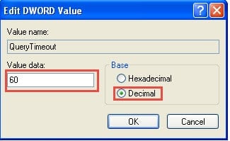 Edit QueryTimeout Value