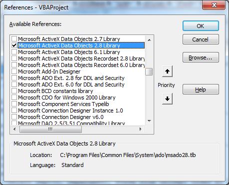 Reference The Microsoft Active X Data Objects Library