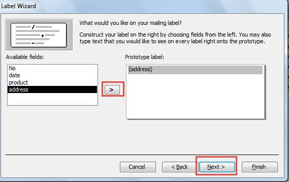 Select Fields To Prototype Label